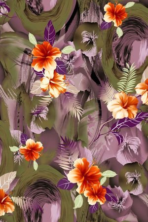 花卉印花华亿平台图片