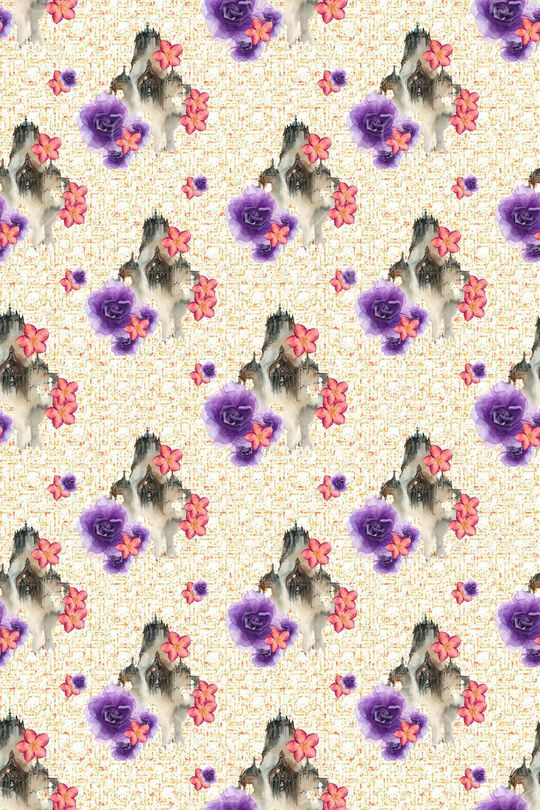 大花  花卉 小碎花印花华亿平台图片