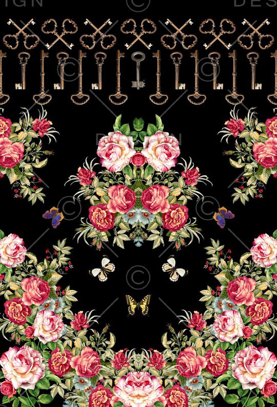 花卉印花华亿平台图片