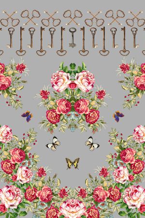 花卉印花华亿平台图片