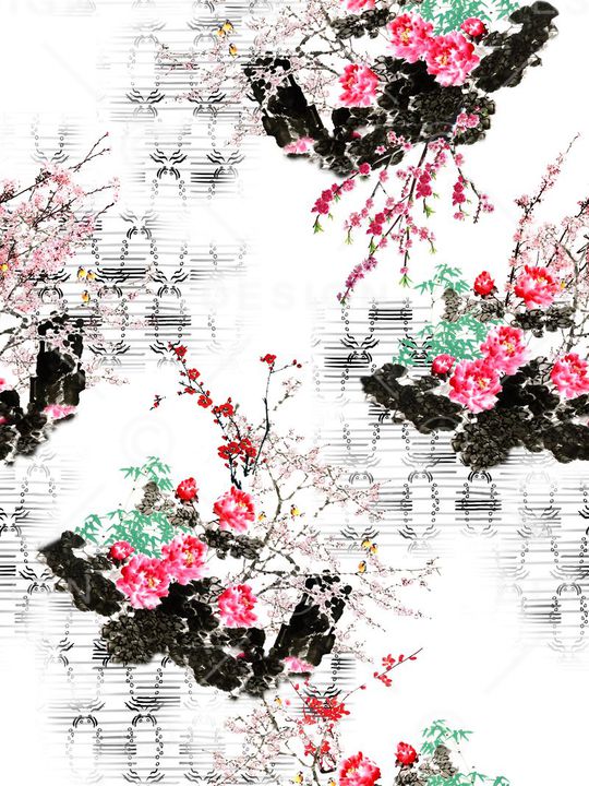 中国风印花华亿平台图片