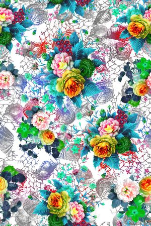 花卉印花华亿平台图片