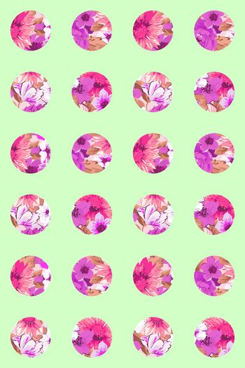 339609-A013时尚流行花卉远点波点浪漫 