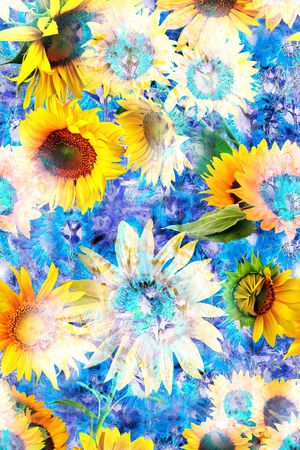 花卉组合印花华亿平台图片