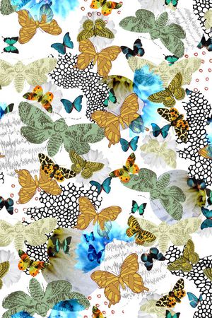 蝴蝶印花华亿平台图片