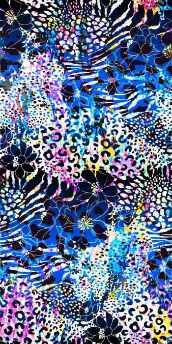 340468-英伦暗夜多彩豹纹豹子花卉-la-t