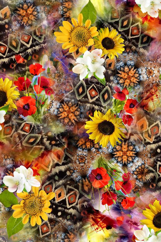 花卉印花华亿平台图片