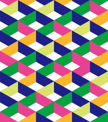 340959-流行时尚立体几何撞色菱形格子1