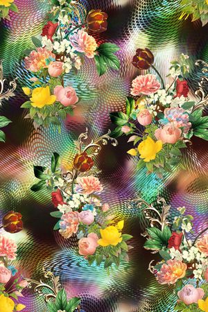 花卉印花华亿平台图片