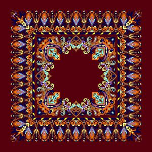 围巾图案印花华亿平台图片