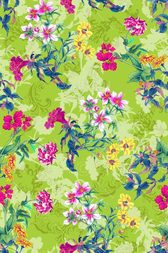 古典花卉印花华亿平台图片