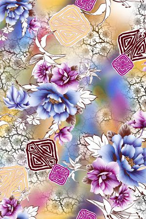 花卉印花华亿平台图片