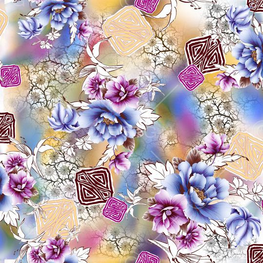 花卉印花华亿平台图片