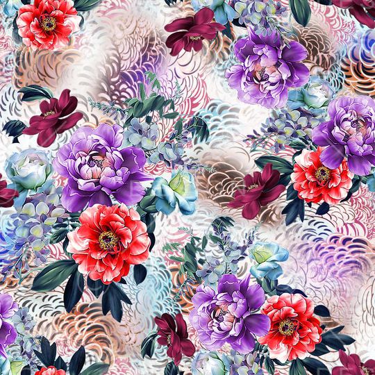 花卉印花华亿平台图片