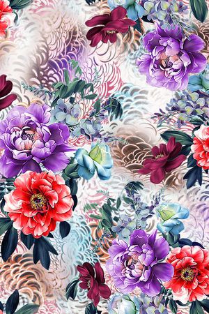 花卉印花华亿平台图片