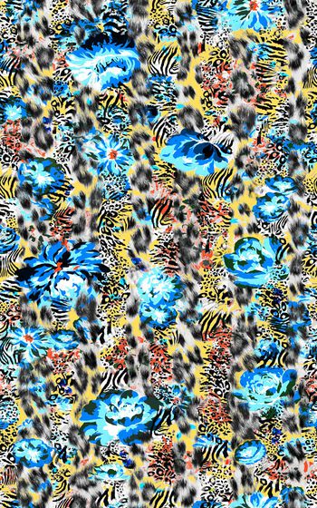341757-时尚豹纹花卉1