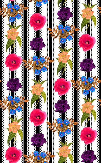 341855-复古几何条纹花卉10