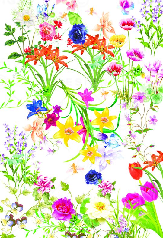 花卉印花华亿平台图片