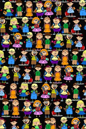 可爱卡通趣味卡通人物印花华亿平台图片