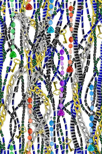 342537-珠宝链条复古钥匙珠串条纹