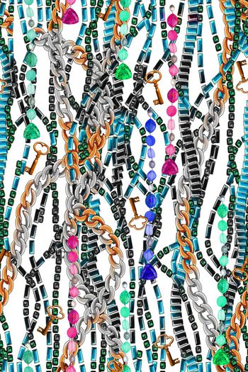 342538-珠宝链条复古钥匙珠串条纹1