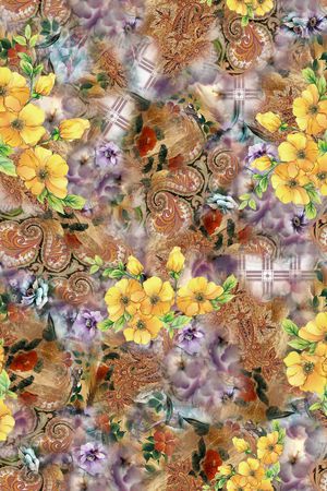 花卉印花华亿平台图片