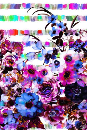 E-花卉几何/Flowers印花华亿平台图片