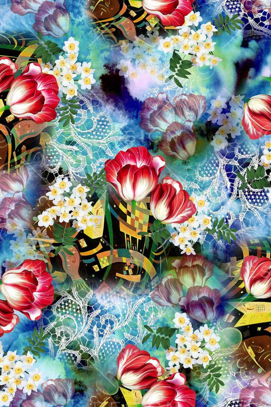 花卉印花华亿平台图片