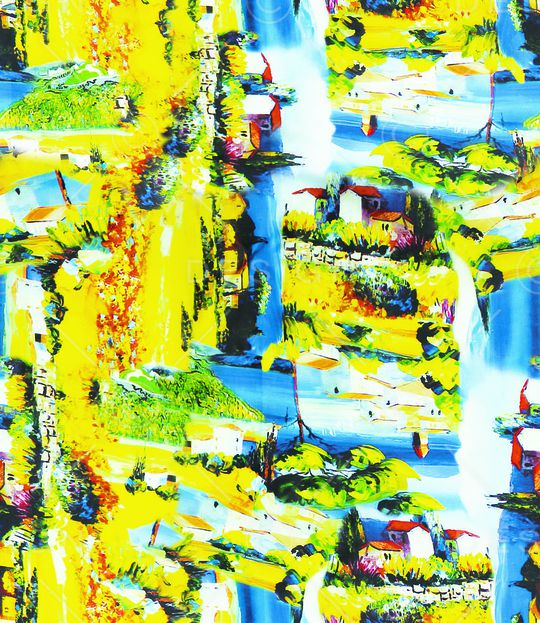 田园风印花华亿平台图片