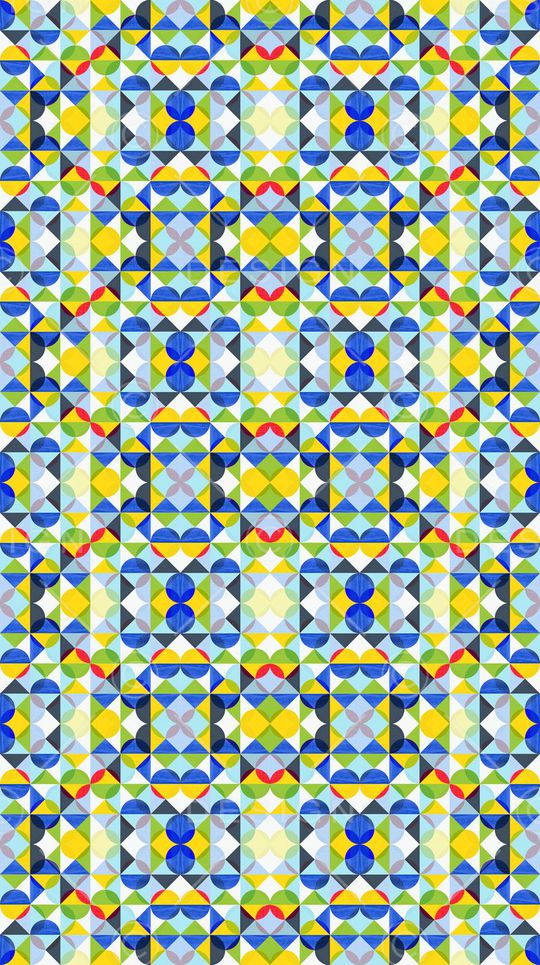 几何图案印花华亿平台图片