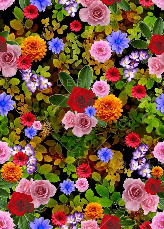 花卉印花华亿平台图片