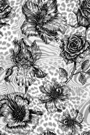 黑白豹纹印花华亿平台图片