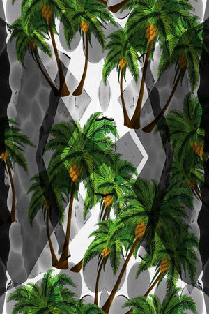 棕榈叶印花华亿平台图片