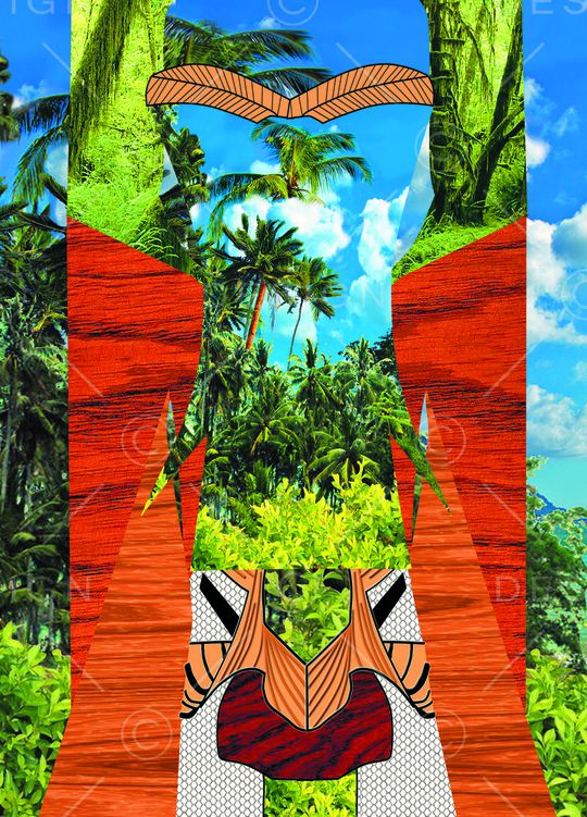 热带风情印花华亿平台图片