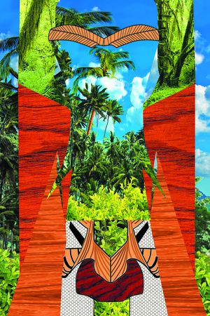 热带风情印花华亿平台图片