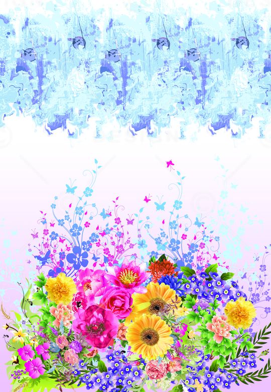 花卉印花华亿平台图片