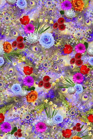 花卉印花华亿平台图片