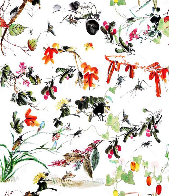 花鸟印花华亿平台图片