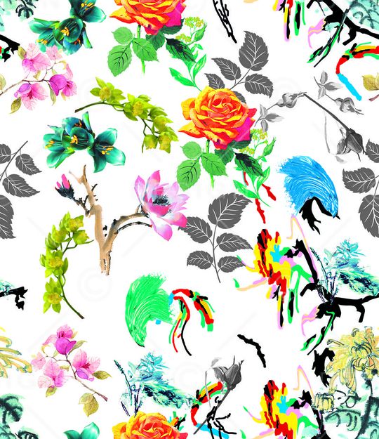 花卉印花华亿平台图片