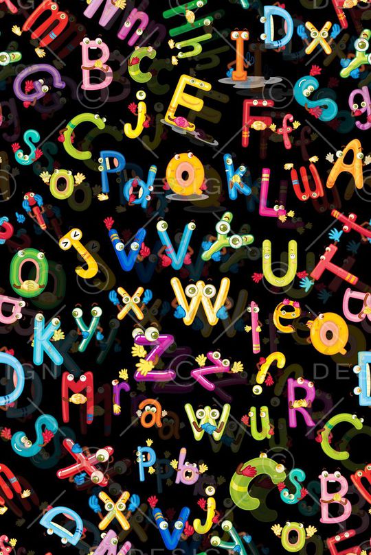 抽象字母印花华亿平台图片