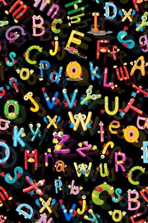 抽象字母印花华亿平台图片