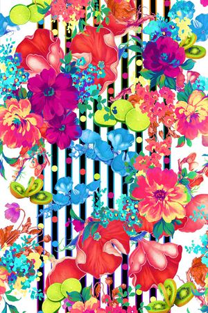 E-花卉几何/Flowers印花华亿平台图片