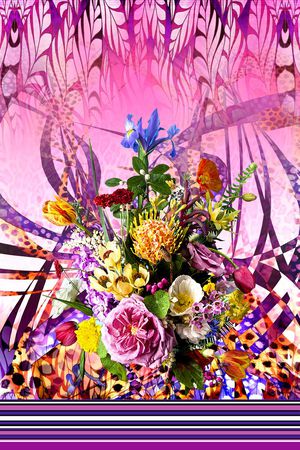 花卉印花华亿平台图片