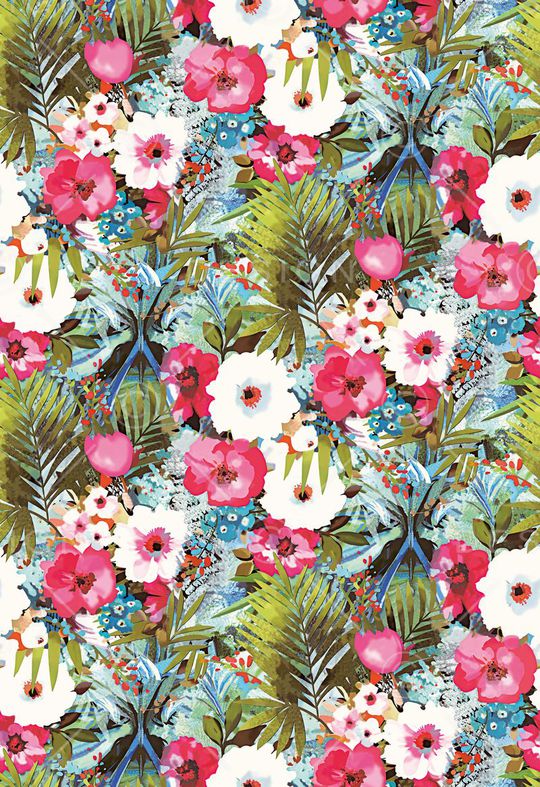 流行时尚花卉印花华亿平台图片