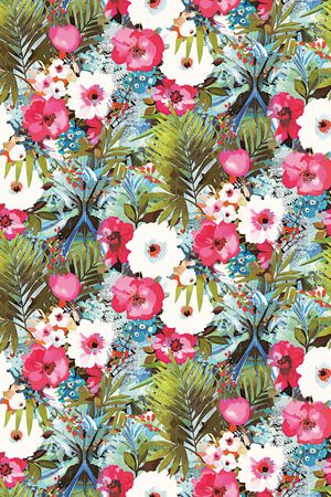 流行时尚花卉印花华亿平台图片