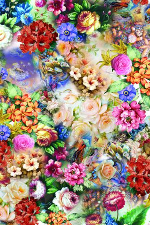 花卉印花华亿平台图片