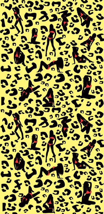 350526-美女豹纹性感内衣图案