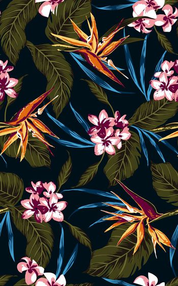 350555-YaTu-热带风情花卉椰子树(附买