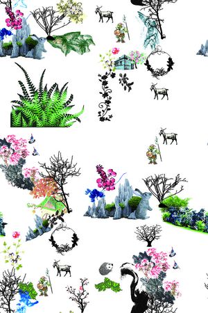 中国风印花华亿平台图片