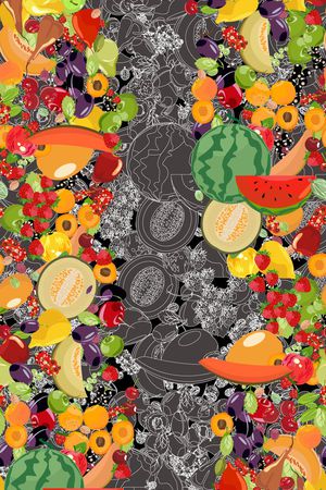 水果蔬菜田园风印花华亿平台图片